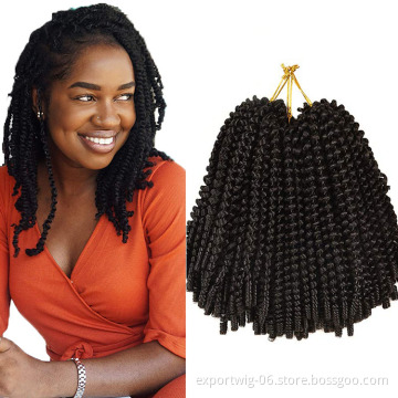 Spring Twist Crochet Hair Extensions Spring Twists Braids Hair 8 Inches Synthetic Fiber Solid And Mixed Color For Women